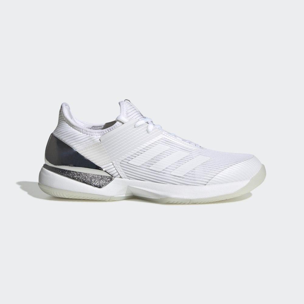 Adidas Women's Ubersonic 3 Hard Court Tennis Shoes White/Silver Ireland EF2463